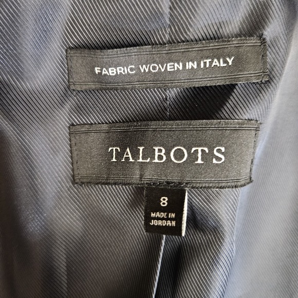 Talbots Jacket Blazer 8 Women's Navy Blue Wool Blend 2 Button - Picture 7 of 8